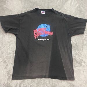 Vintage Planet Hollywood Men's  Washington DC T-Shirt 1991 Black XL Made In USA